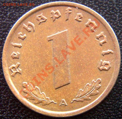 Германия (3-й Рейх)_1 рейхспфенниг 1939(А); до 16.01_22.22мс - 7263