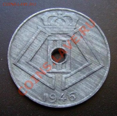 1 - Бельгия 10 сантимов (1946) цинк А