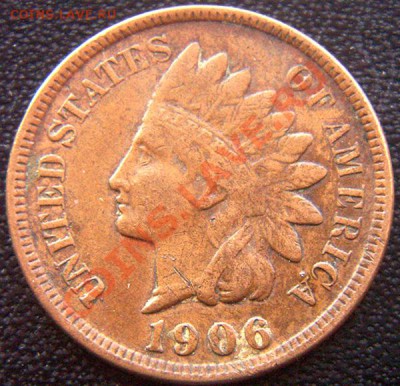 США_1 цент 1906 "Indian Head Cent"; до 17.01_22.00мск - 7333