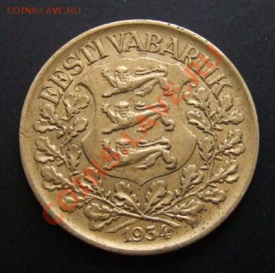 1 - Эстония 1 крона (1934) «Ладья» №1 А