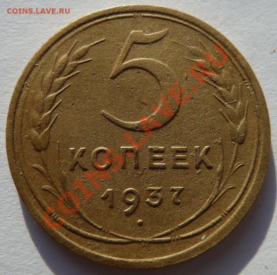 5 копеек 1937 года до 23.1.14 (22.00 мск) - 5 коп37_рев
