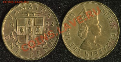 Недорогая инострань. Остатки старых продаж и немного нового. - Ямайка 1 пенни 1962