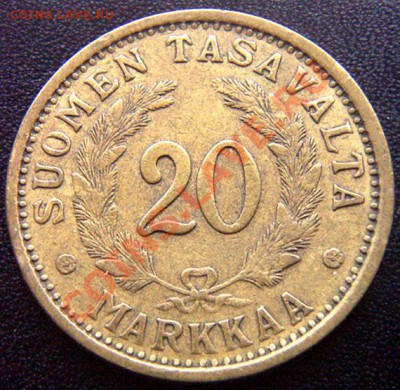 Финляндия_20 марок 1934. Нечастый год; до 19.01_22.08мск - 7153