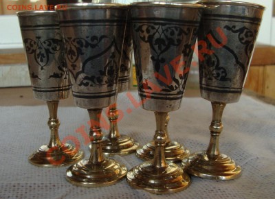 6 рюмок, серебро, Кубачи, 875 проба, 218 грамм - V7