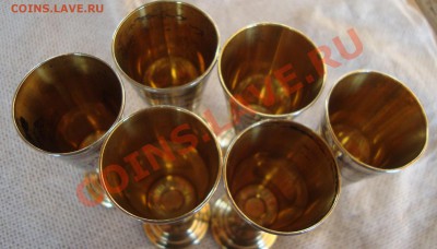6 рюмок, серебро, Кубачи, 875 проба, 218 грамм - V6