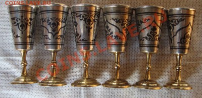 6 рюмок, серебро, Кубачи, 875 проба, 218 грамм - V4