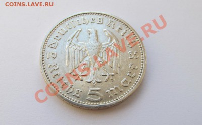 5 марок 1935(J) Германия  Гинденбург - 2