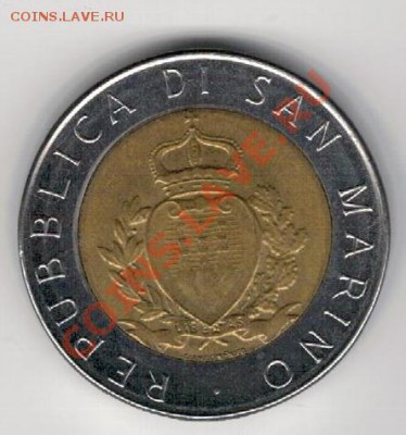 САН-МАРИНО 500 ЛИР 1987 ЮБИЛЕЙ МОНЕТ 23.01 В 22Ч (7780) - 4-см500-87