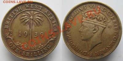 Разная инострань - 394 3 Брит Зап Африка 1 шиллинг 1939   417