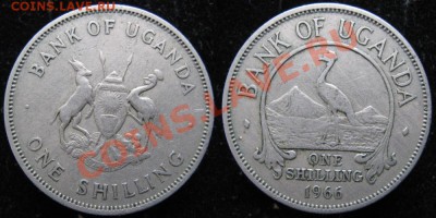 Разная инострань - 394 8 Уганда 1 шиллинг 1966   415