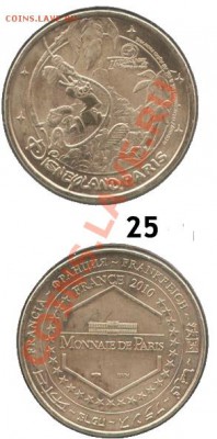 77 департамент. Диснейленд. Медаль выпущена в 2010 году. Пример редакторской ошибки.  В слове 