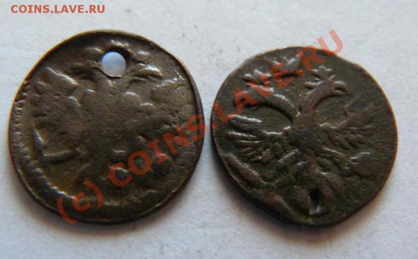 Полушка 1722г на определение - Полушки 2шт
