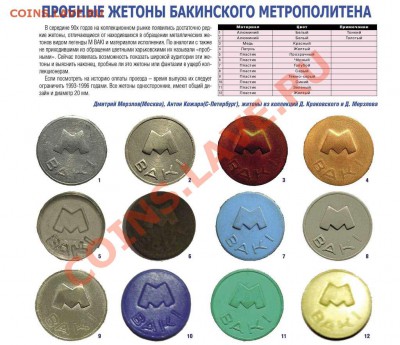 Пробный жетон метро Баку. - 1