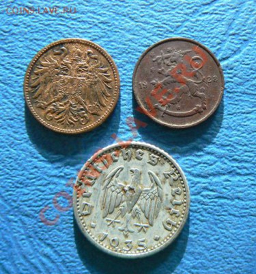 2крейцера 1914, 5пенни 1928 ,50 пфен.1935  21 00  23 01 14 - P1080739.JPG