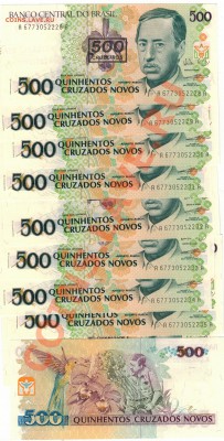 Бразилия 500 крузейро 1990 (10шт) 27.01.14 в 22.00мск (7670) - Изображение 004