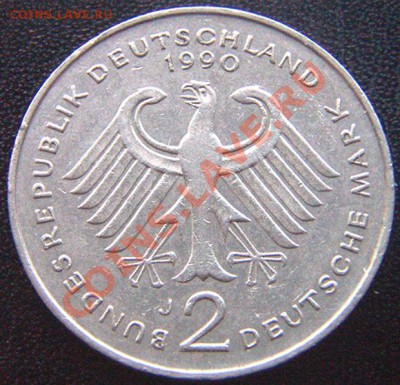ФРГ_2 марки 1990(J) "Канцлер Людвиг Эрхард"; до 24.01_22.02м - 7369