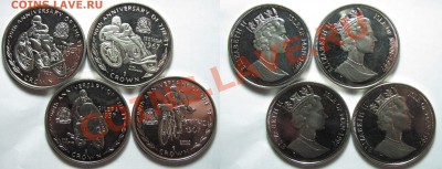 О.Мэн 1997г набор из 4 монет. Мотогонки.  до 30.01. в 22°°. - 1997