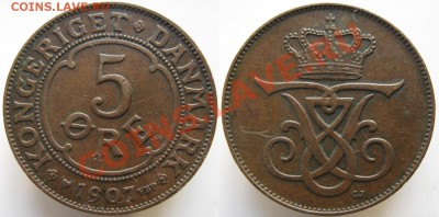 Дания 5 эре 1907 до 30-01-14  22-00 - Дания 5 эре 1907     402 а