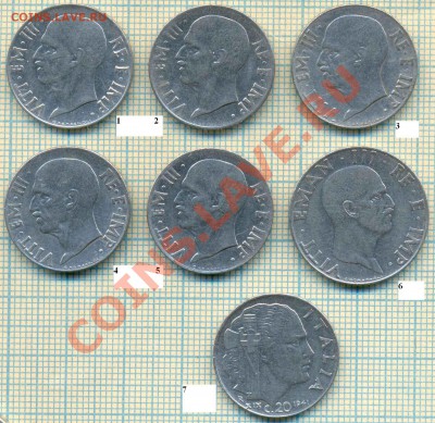 Италия,1940-1943гг, 20с.,50с., фикс 20 руб - Италию 7м 