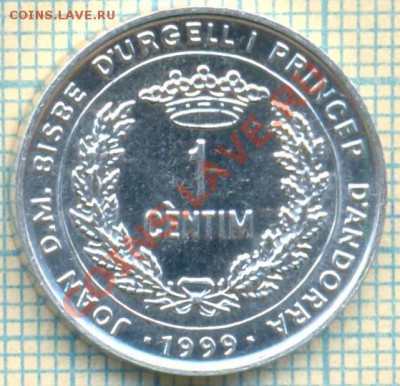 Андорра,1сентим,1999,до 29.01.2014г. 22.00 по Москве - Андорра