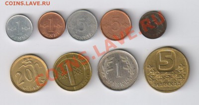 ФИНЛЯНДИЯ - 9 монет 1921-1993гг до 31.01.2014г 21-00 - ФИНЛЯНДИЯ - 9 монет