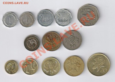 КИПР - 13 монет 1955 - 1994г ЕЛИЗАВЕТА до31.01.14г 21-00 - КИПР - 13 монет