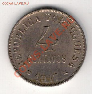 ПОРТУГАЛИЯ 4 СЕНТАВО 1917 ДО 30.01 В 22.00МСК (7522) - 4-порт1