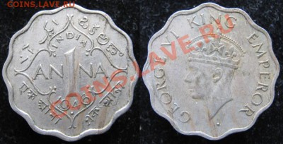 Разная инострань - 395 3 Брит Индия 1 анна 1946   н151