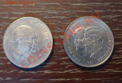 АНГЛИЯ - 2 разные кроны с 200 рублей ХОРОШИЕ до 2.02, 22.00 - Кроны 2 шт 1