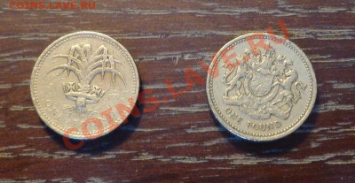 АНГЛИЯ - 1-ФУНТОВИКИ 2 ШТУКИ оборотные до 2.02, 22.00 - 1 фунт 2 шт 2