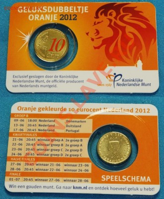 новые регулярные евро Нидерландов - Orange-Lucky-10-Cent-Coin-Card