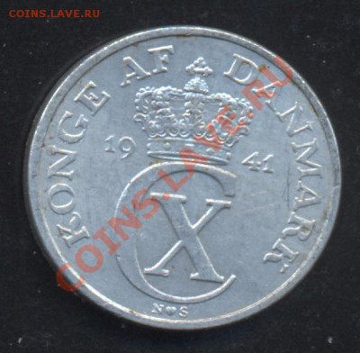 Дания 2 эре 1941 г.До 31.01.14 г. 22-00 МСК . - Дания 2 э 41