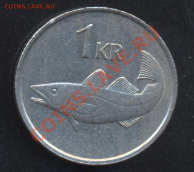 Исландия 1 крона 1987 г.До 31.01.14 г. 22-00 МСК . - Исландия 1 к 87 1