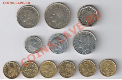 ИСПАНИЯ - 12 монет 1959-1999гг до 06.02.2014г 21-00 - ИСПАНИЯ - 12 монет