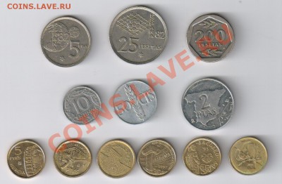 ИСПАНИЯ - 12 монет 1959-1999гг до 06.02.2014г 21-00 - ИСПАНИЯ - 12 монет 001