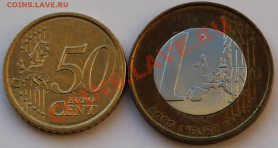 Ватикан 50 евроцентов 2010,1 евро 2000. - 2