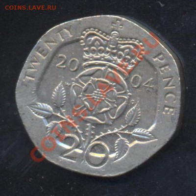Великобритания 20 пенсов 2004 г.До 3.02.14 г. 22-00 МСК . - Британия 20 п 04