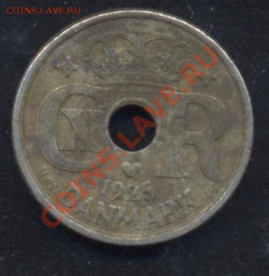 Дания 10 эре 1925 г.До 3.02.14 г. 22-00 МСК . - Дания 10 э 25