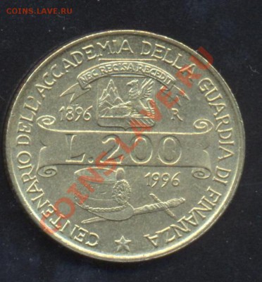 Италия 200 лир 1996 г.До 3.02.14 г. 22-00 МСК . - Италия 200 л 96