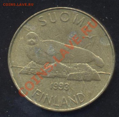 Финляндия 5 марок 1993 г.До 3.02.14 г. 22-00 МСК . - Финляндия 5 м 93