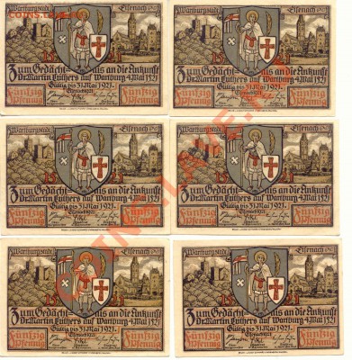 Нотгельды 6шт. Вартбург 1921г.  до 03.02.14  21-00Мск - Ger_2