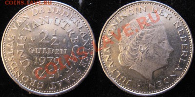 Разная инострань - 396 9 Нидерланды 2 с пол гульдена 1979 н    261