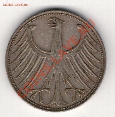 Ag ФРГ 5 МАРОК 1957G ДО 06.02.14 В 22.00МСК (8005) - 5-гер3-1957Г