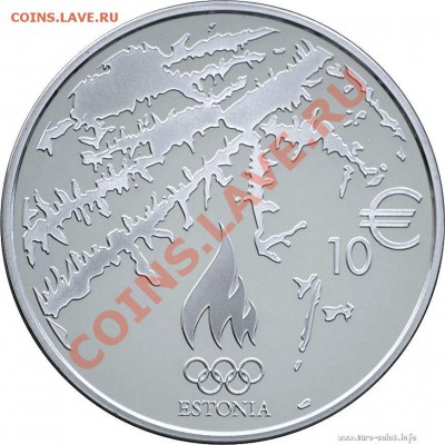 Новая памятная монета Эстонии - Eesti-2014-10-euro-Olimp-rev