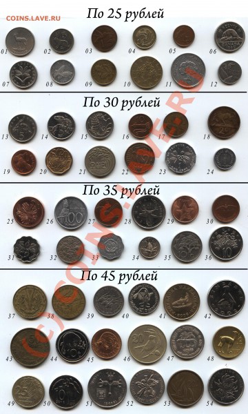 Распродажа монет из серии флора и фауна (по 25, 30, 35, 45р) - флора-и-фауна