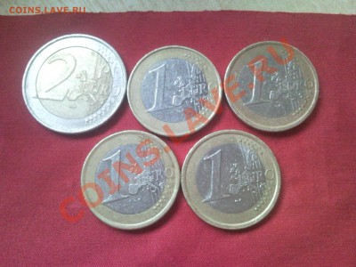 Лот монет 7 евро С рубля до 10.02.14 в 22:00 по мс - SNC06070