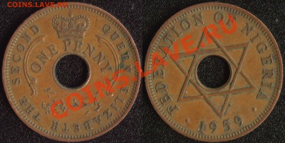 Британская Нигерия 1 пенни 1959 до 22:00мск 14.02.14 - Нигерия 1 пенни 1959