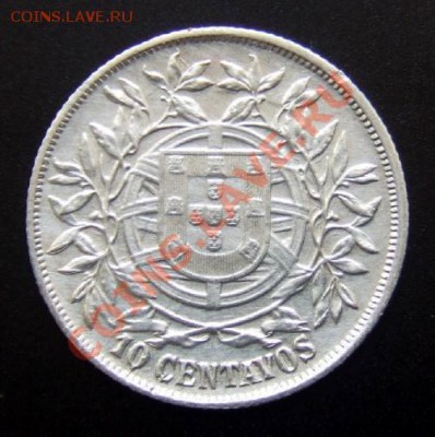 2 - Португалия 10 сентаво (1915) Ag Р