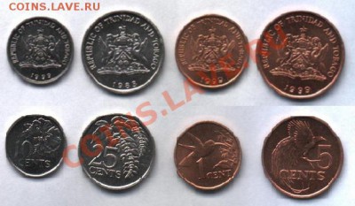 Тринидад и Тобаго набор 4 монеты UNC до 17.02. 22.00 мск - 797979