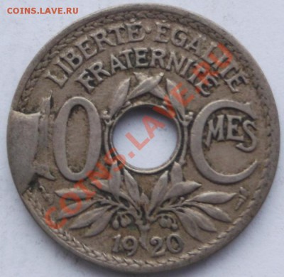 10 сантимов 1920 Франция брак на оценку - DSCF9040